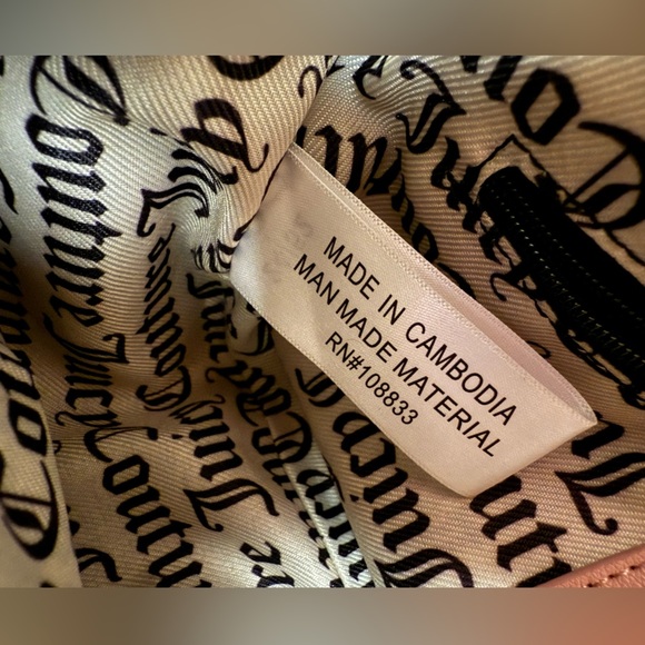 Juicy Couture Pink Diamond String of Pearls Rhinestone Hobo Crossbody - Picture 9 of 13